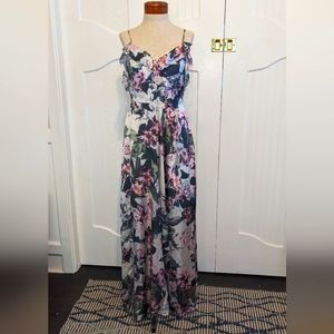 Flouncy, Floral Vero Moda satin dress floor length Size S